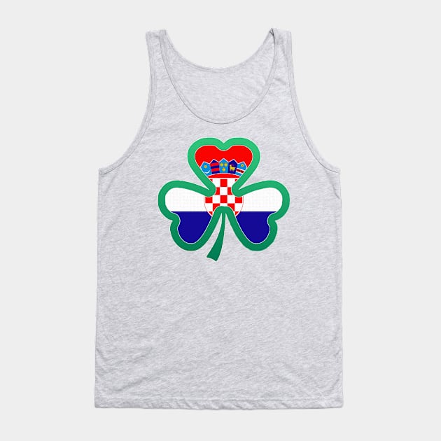 Croatian Flag for st patricks day, Irish Shamrock Tank Top by Myteeshirts